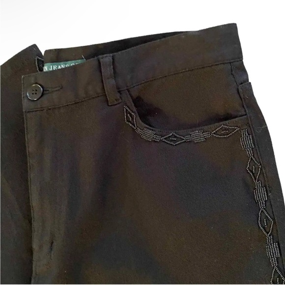 Ralph Lauren Black Beaded Straight Leg Relaxed Fit Western - Picture 3 of 7